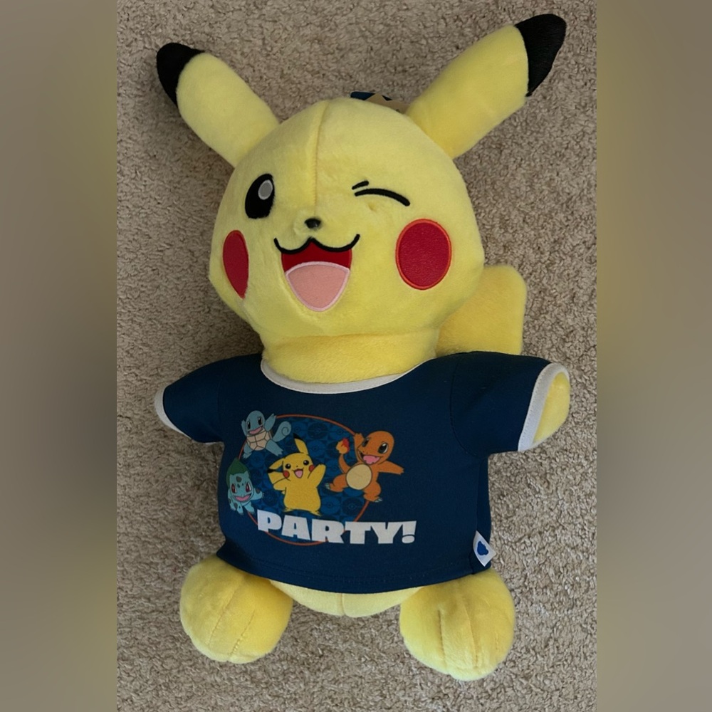 Kid’s Build a Bear Yellow Pokémon Pikachu Plush Stuffed Animal Birthday Party